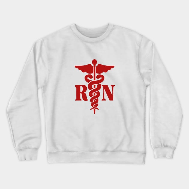 Registered Nurse R N Red Crewneck Sweatshirt by tfortwo